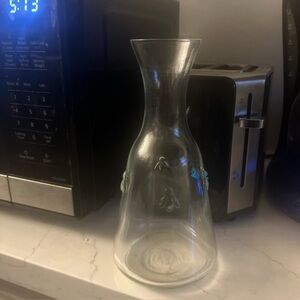 Clear Glass Vase with Embossed Bee Design